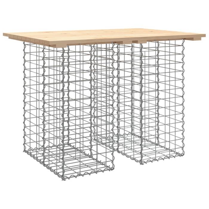 VidaXL Table de jardin Gabion Design 100x70x72 cm Bois massif Pin 834362