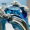 Lightweight Resin Ring Wave for Women, Ocean Inspired Chunky Statement Ring, Non Jewelry Tarnish Open Adjustable Fashion Summer Vacation Beach
