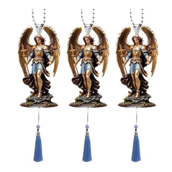 Car Angel Ornament Acrylic Flat Hanging Decor with Lanyard Reusable Holiday Pendant for Rearview Mirror Window Wall Tree Gift Decoration