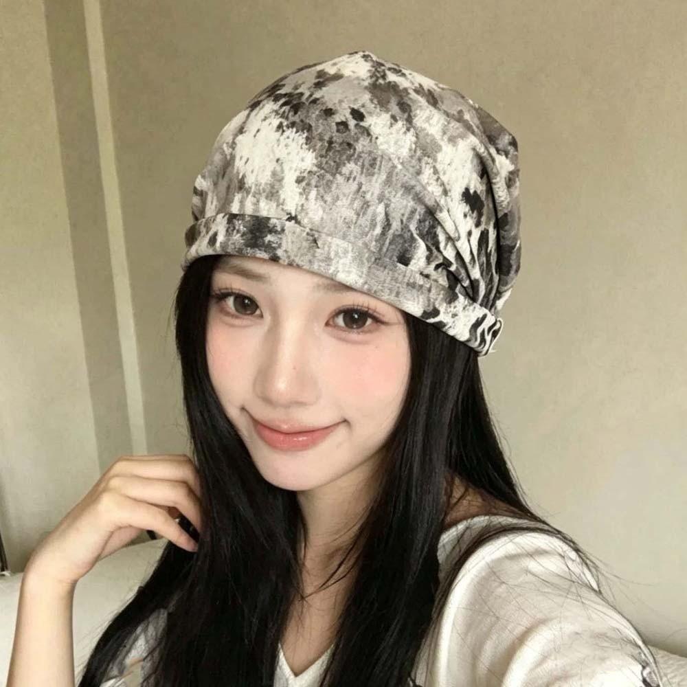 Versatile Style Paisley Beanie Vintage Breathable Slouchy Hat Face Framing Bonnet  All Season