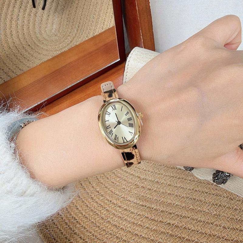 Neue Leder Leopardendruck Vintage Luxus Damen Quarz Uhr, High-End Damen Armbanduhr, Zeitmesser und Zubehör.