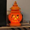 LED Glowing Pumpkin Lantern Double-Sided Button Cell Battery-Powered Halloween Light Portable Plastic Pumpkin Decor Desktop