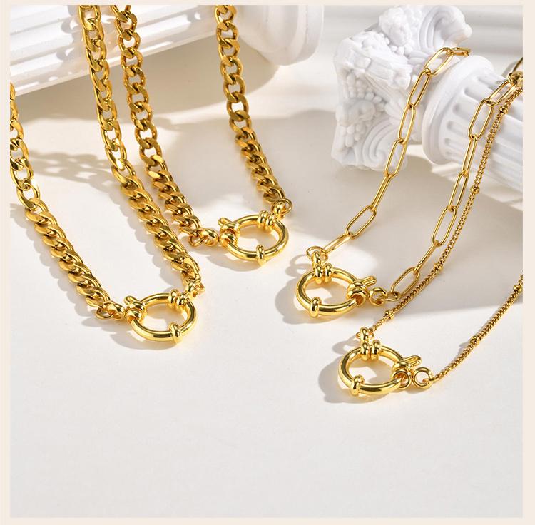 Edelstahl Kette Matrosen Halskette für Damen, Satelliten-/Kubanische Kette Choker, Verbessertes Federring Verschluss Minimalistischer Schmuck