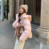 Giacca in Piuma con Cappuccio Nuova Invernale Donna Versione Coreana Ispessita Larga Temperamento Giacca a Pane