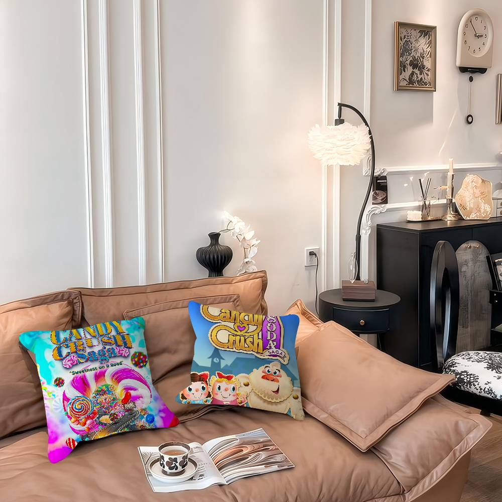 C-Candy Crush Saga Personalized Pillow Cover Kids Bedroom Wild Party Decor Pillowcase Kid Birthday Shower Gift