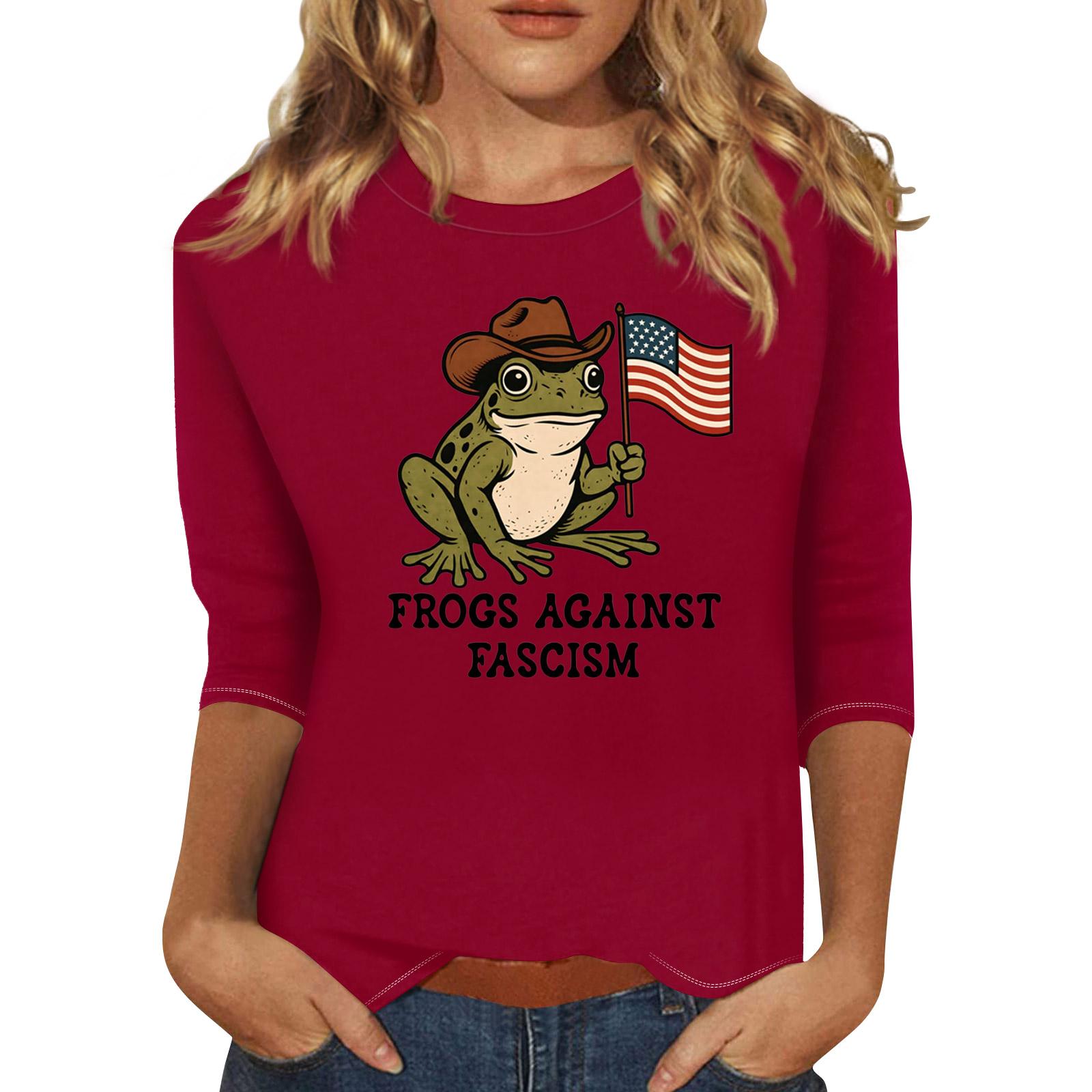 

Женский модный повседневный топ с рукавом три четверти и круглым вырезом XL винный