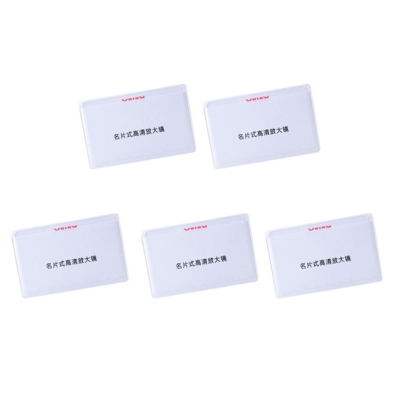 5 Stück 3x Vergrößerungsglas zum Lesen Kreditkartengröße Taschenvergrößerungsglas Vergrößerungskarten für Geldbörse Tragbares Vergrößerungsglas zum Lesen