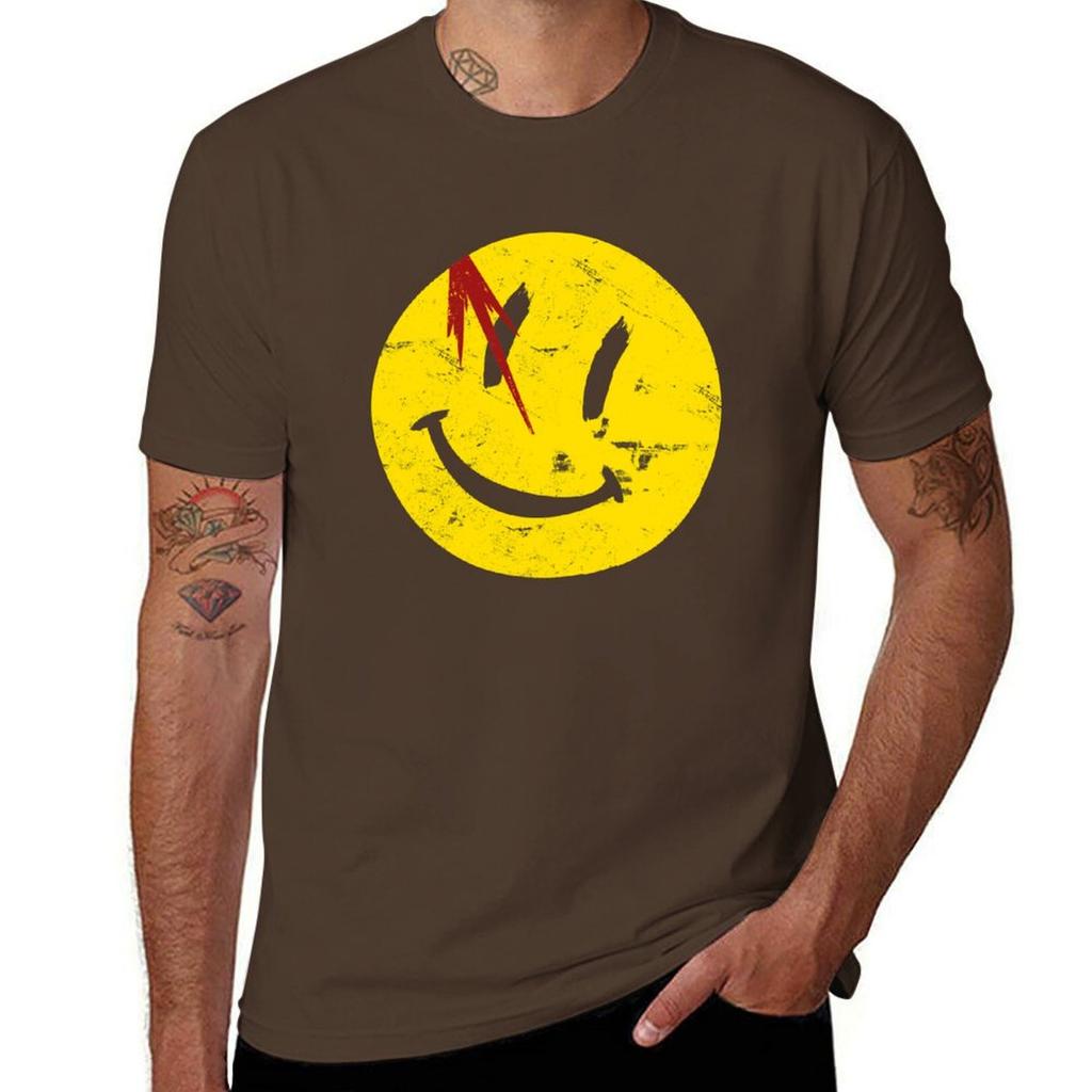 Watchmen Symbol Smile Vintage T-Shirt Summer Tops Sports Fans Mens T Shirts