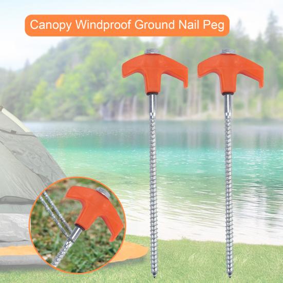 Screw-in Tent Stake Glow-in-the-dark Heavy Duty Outdoor Garden Yard Patio Lawn Camping Tarp Canopy Windproof Threaded Ground Spike Tent Peg