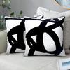 2 Piezas Fundas de Cojín Boho 18x18 Pulgadas 45x45cm Blanco Negro Arte Abstracto Funda de Cojín Decorativo Sofá Cama Decoración del Hogar