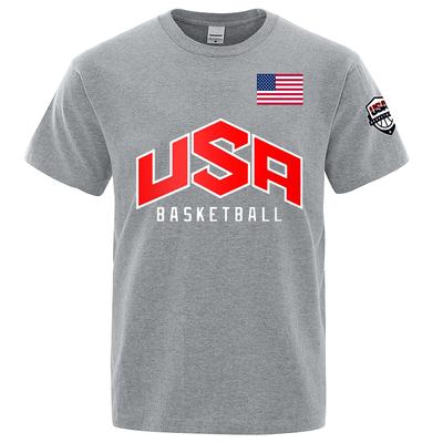 USA Basketballer Gedruckt Straße Casual T-Shirts Männer Lose Übergroße Kleidung Atmungsaktive Baumwolle Kurzarm Mode Hip Hop Tees