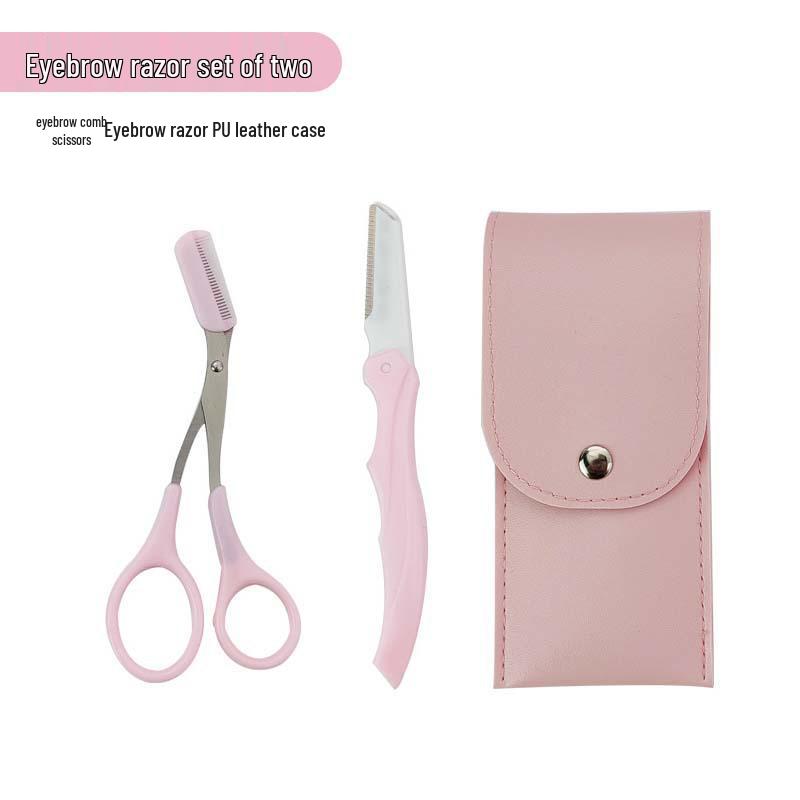 Eyebrow Grooming Tool Set: Safe Blade Razor, Anti-scratch Scissors, Brush, Comb & Trimmer