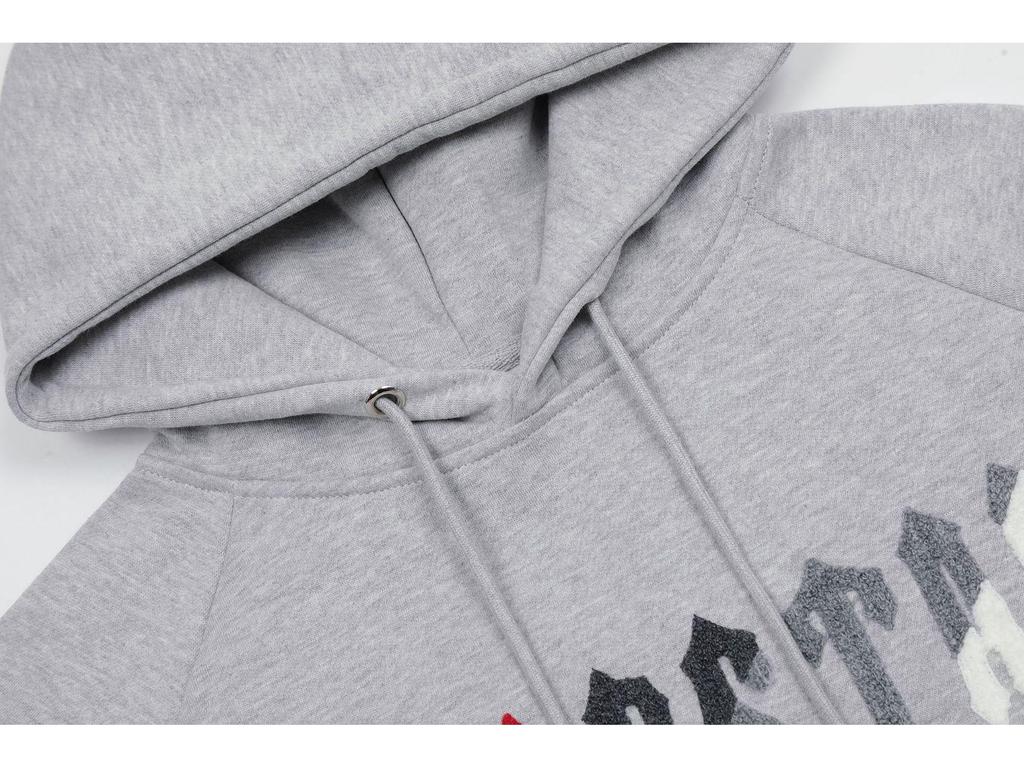 Trapstar Trendy Embroidered Hoodie Set: Unisex High Street Style with Plus Velvet Lining.