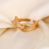 Real gold plated heavy industry full diamond letter T open ring does not fade ring