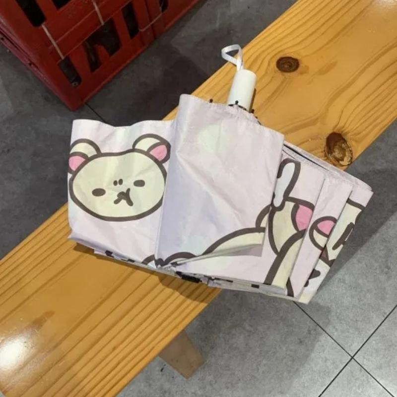 Japanese cartoon cute rilakkuma umbrella sun protection ultraviolet rain dual-purpose sun umbrella folding vinyl umbrella