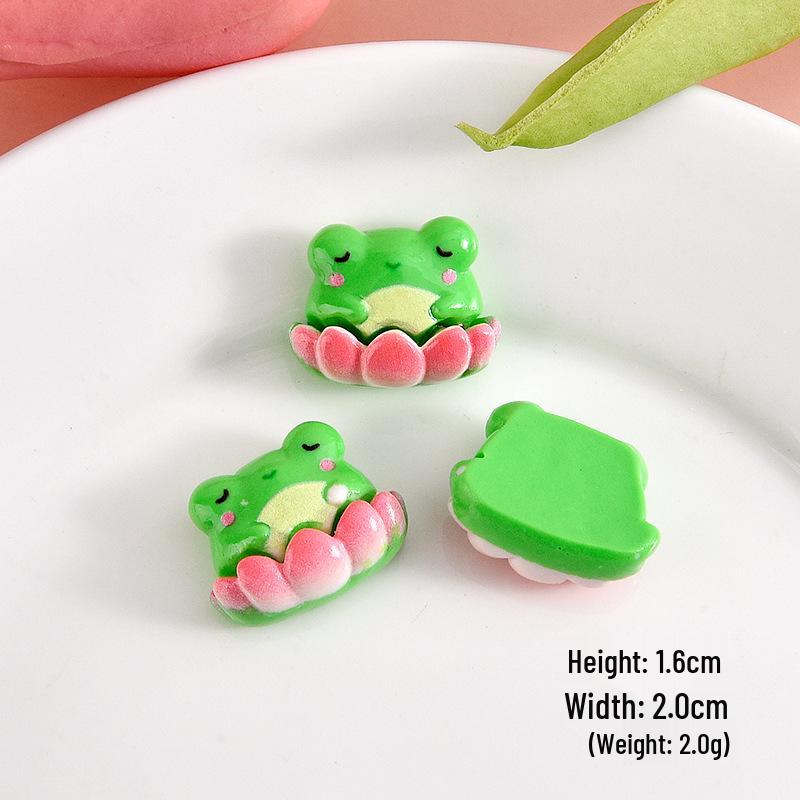 Cute Frog Summer Resin Charms: Cream Glue Accessories for Phone Cases, Refrigerator Magnets, and Crocs