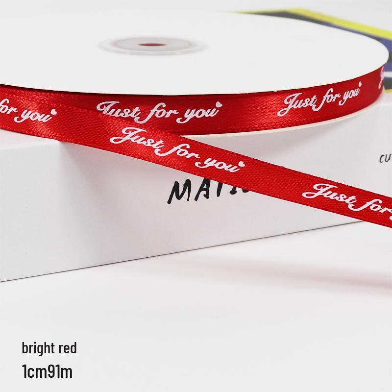 1cm Englische Satinband für DIY-Bouquet, Blumendekoration, Geschenkkorb-Binden und Verpackung.