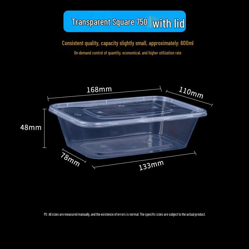 ZISIZ Rectangular Disposable Meal Prep Containers