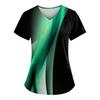 Plus Size Scrub Tops Women V Neck Short Sleeve Work Uniform Printed Tee With Pockets Fun T Shirts Workwear