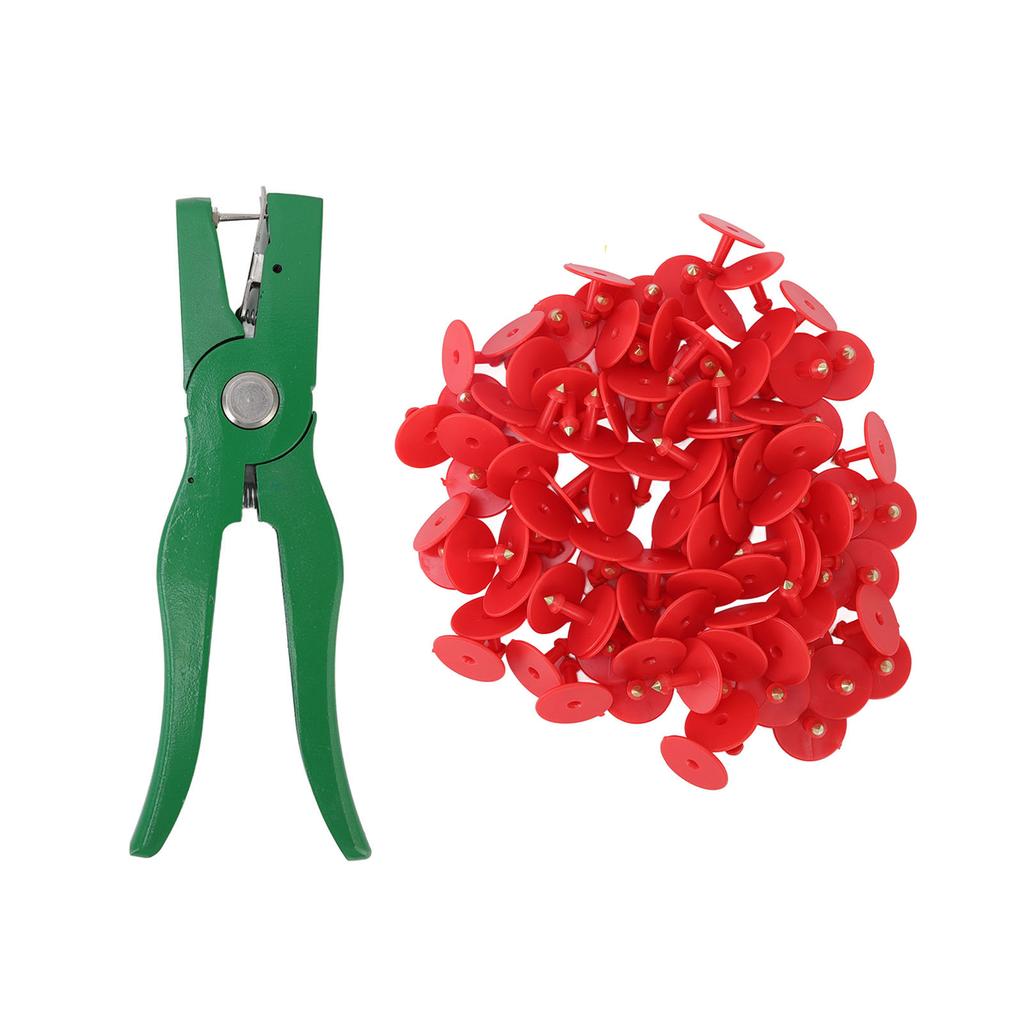 Ear Tag Plier Professional Animal Ear Tag Applicator with Ear Tags for Livestock Breeding