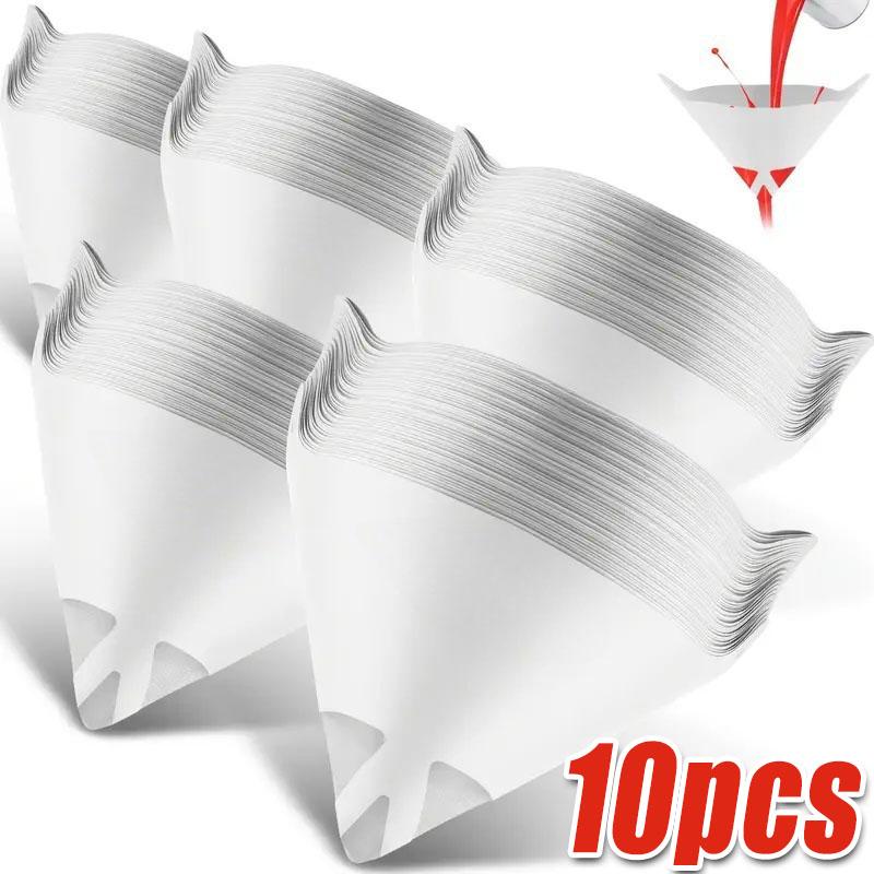 10-500PCS Car Disposable Paper Filter 190 Mesh Purifying Straining Cup Paint Spray Mesh Conical Nylon Micron Paper Funnel Tools