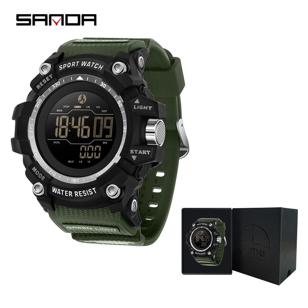 Sanda Multi-Function Smart Watch: Waterproof, Pedometer, Alarm Clock for Hiking & Sports - Unisex