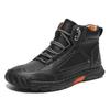 Plus-size Leather Boots, Men's Fashionable Ankle Boots, Flat Lace-up Casual Shoes