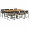 VidaXL Ensemble à manger de jardin 9 pcs avec coussins Gris 3211286