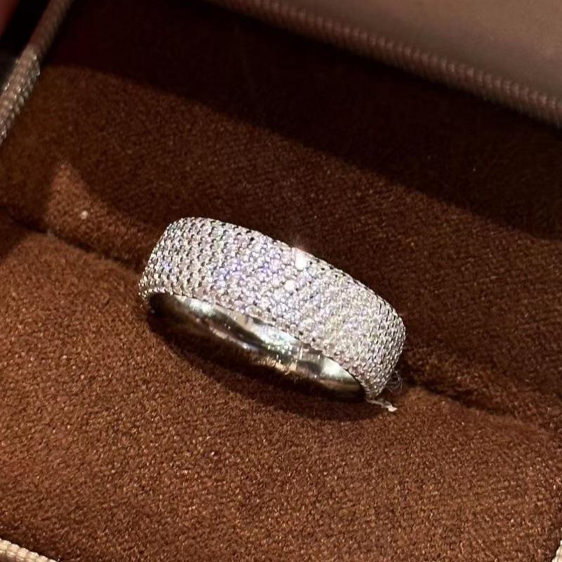 

Ретро Роскошное Широкое Кольцо со Звездным Небом и Бриллиантами для Женщин Size 5