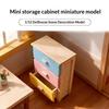 §Miniature Drawer Cabinet Bedside Table Ornament 1/12 Dollhouse Furniture Decoration Dolls House Micro Scene Photography Prop