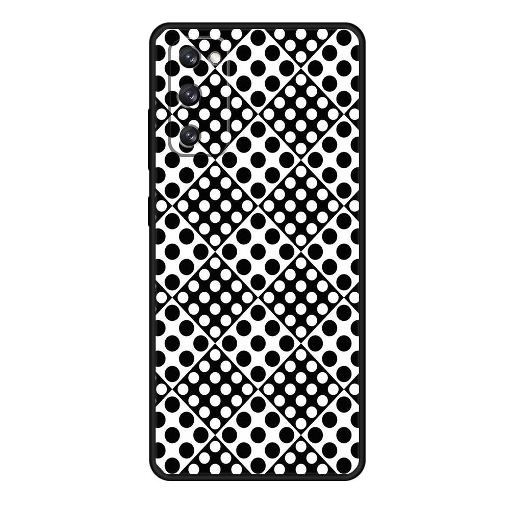 For Samsung Galaxy S10e S22 Ultra 5G S8 S21 Plus S10 S7 S9 S20 FE 2022 Phone Case Black and White Polka Dot Silicone Fundas