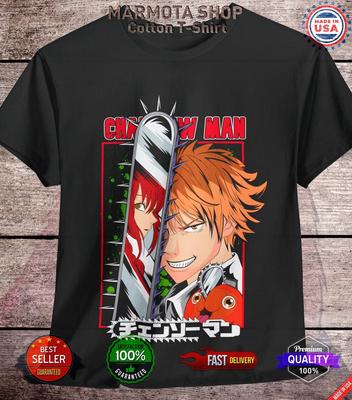 Denji Chainsaw Man Shirt Anime Tee T-Shirt Pochita Horror Manga Otaku Makima CSM