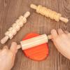 Wooden Pasta Rolling Pin With Textured Surface For Kids Diy Craft And Play