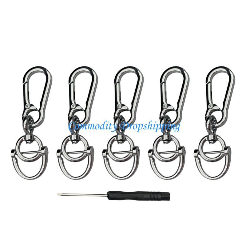 

Y5JC Zinc Alloy Keychain Carabiner Hook With Horseshoe Buckle For Backpacks Keys Secure Organization Accessories срібний