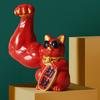 Robust Cat Figurine: Strong, Good Luck Welcoming Gift for Shops with Functional Cash Register Ornament