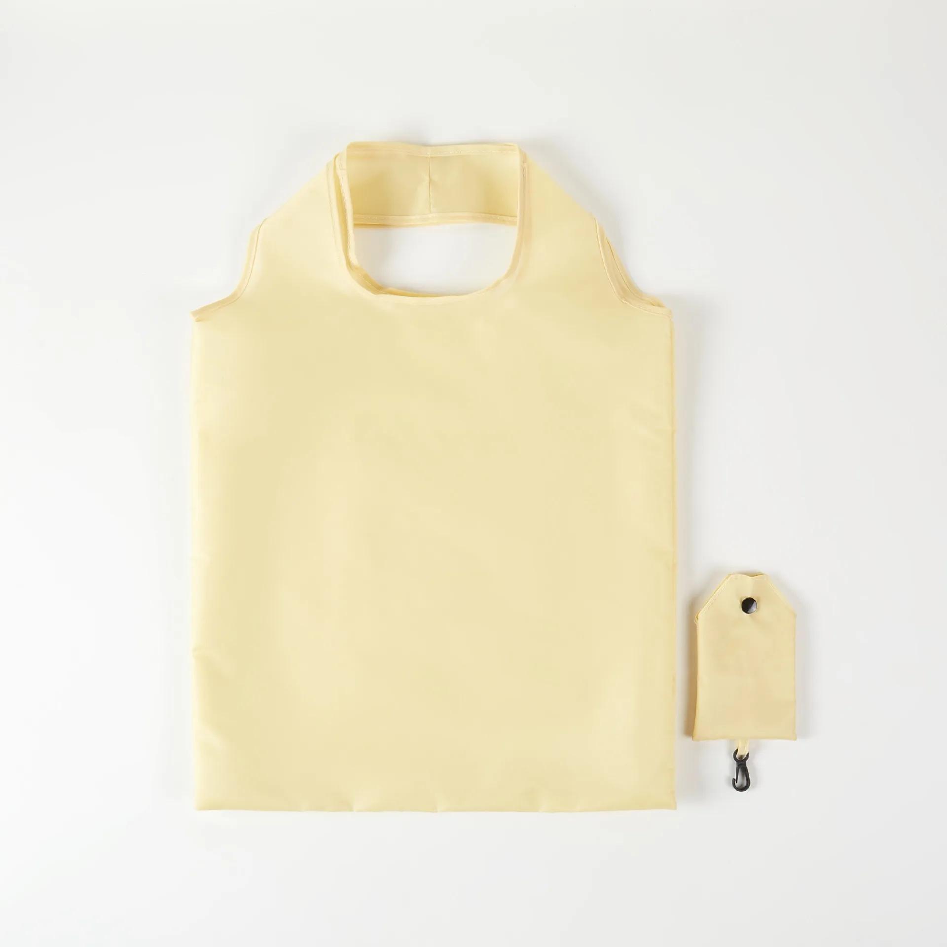 

In The Case of Women s Solid-color Eco-friendly, Foldable and Reusable Shopping Bags for Polyester Travel Groceries customized size бежевый