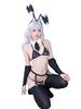 SENMHS Cyberpunk Bunny Girl Sexy Bikini Set with Headband, Cosplay Costume, Exposed Halloween Costume, Women's, One Size