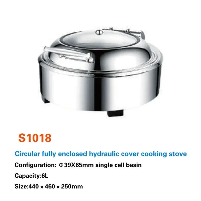 Buffet-Speisenwärmer Kommerzielles Buffet-Chaffing-Dish Luxus für Hotel Hydraulischer Buffetherd Hotpot Edelstahlgeschirr Royal