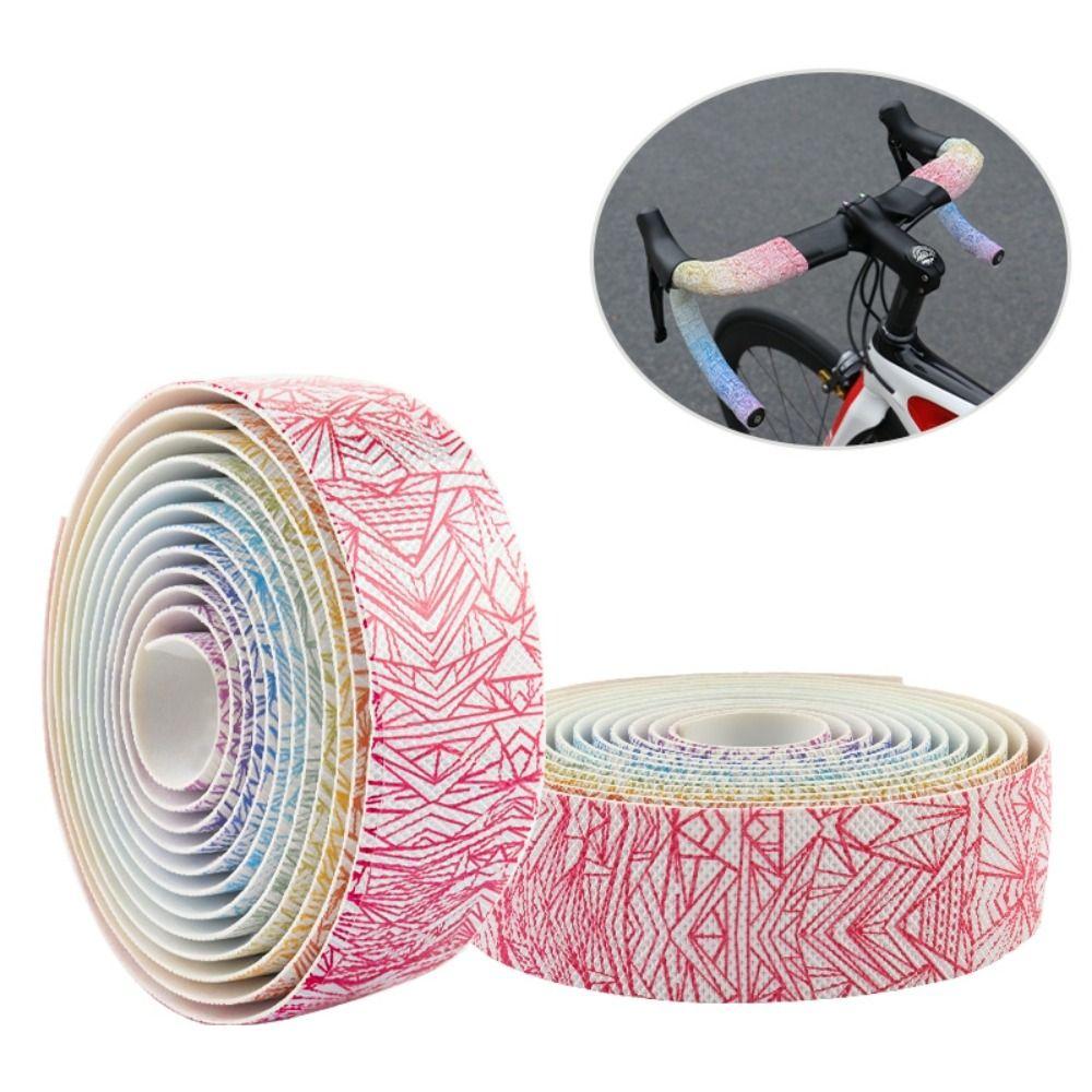 Two Rolls with Handle Blocking Cycling Handlebar Tape Gradient Color Wrap Handle Tape MTB