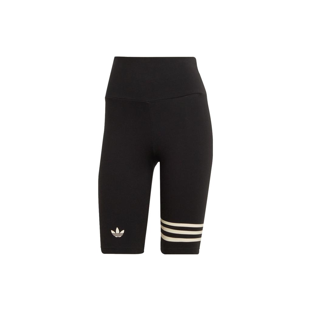 Adidas Originals Hot Girl Series Logo Print Three Stripes Tight Solid Color Sports Shorts Women Shorts Black IB7325