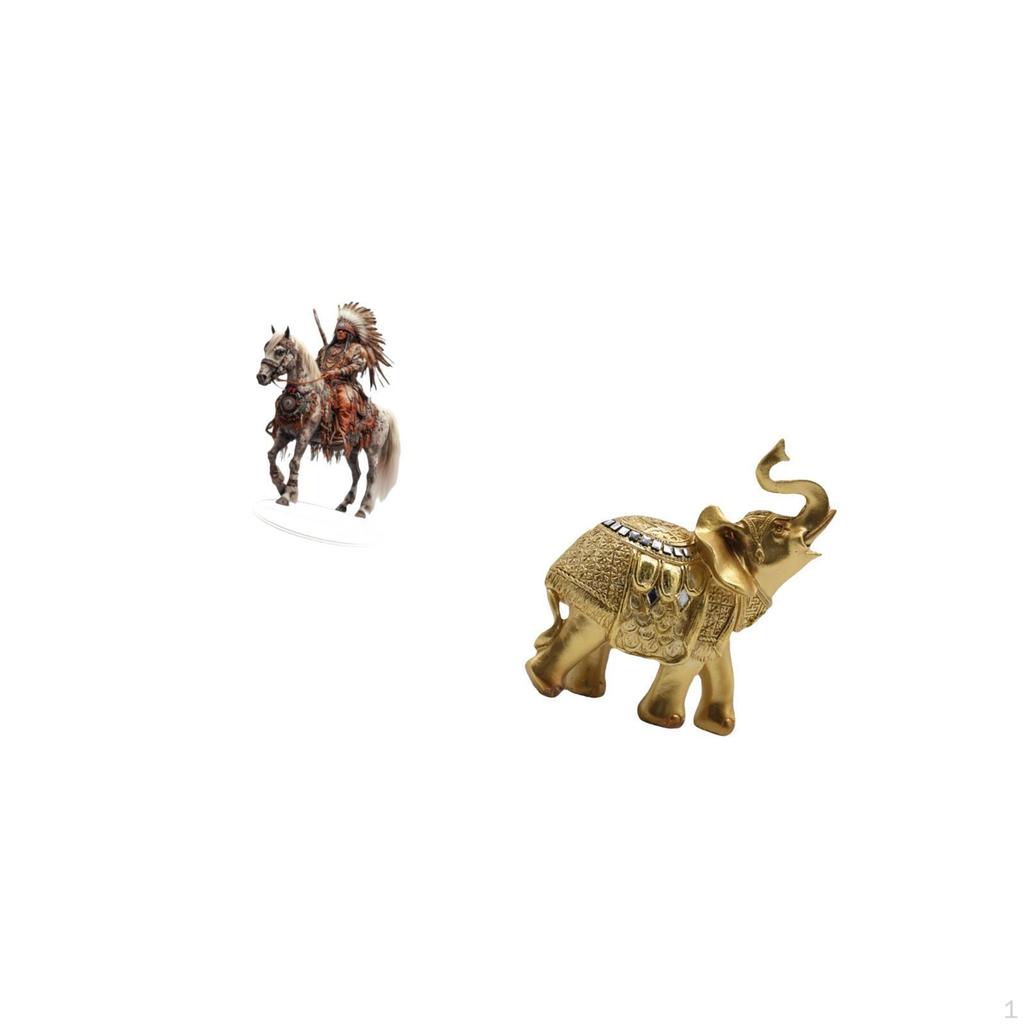 Home Knight Desk Sign Elephant Figurine Acrylic Ornament Desktop Decoration 2D Craft