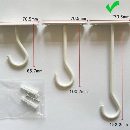 DUOLEIMI Ceiling Hooks, Set of 2, Hanging Hardware, Screw Hooks, Long, for Hanging Curtains, Hanging Planters, Lanterns, Brackets, Plants, Wind Chimes