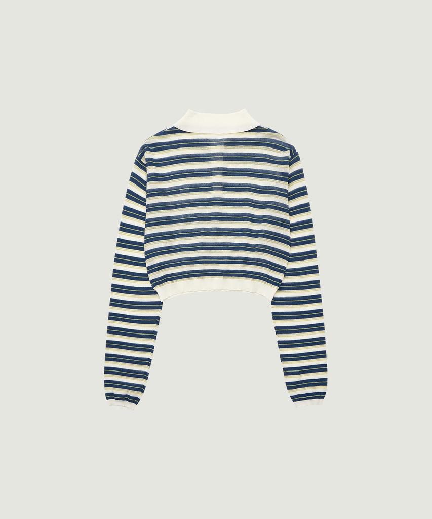 GROVE Esther Stripe Collar Knit (Ivory)