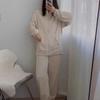 OEING Women's Thickened Warm Zipper Loungewear Set