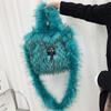 Women Luxury Faux Fur Leather Tote Bag Large Capacity Shoulder Crossbody Handbag