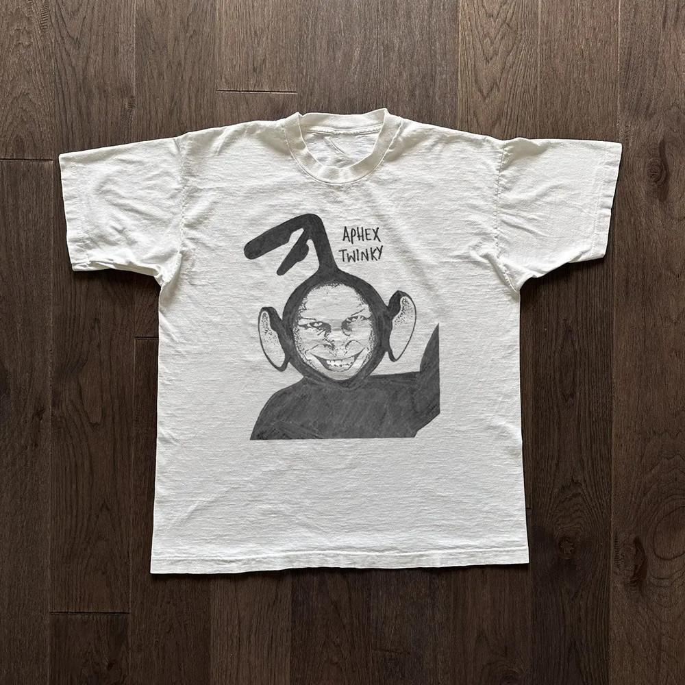 Aphex Twin Aphex Twinky Унисекс Белый Полный Размер S-5XL Унисекс Футболка S