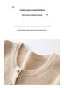New Cashmere Wool Round Neck Single-Breasted Sweater - Versatile Loose Fit for Autumn/Winter