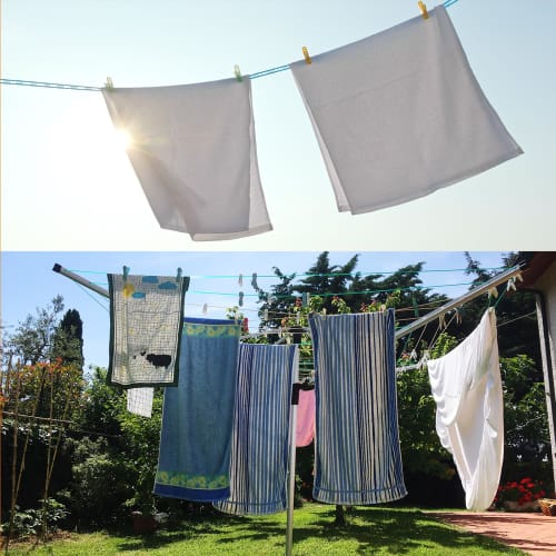 Uxcell 2-Pack Windproof Clothesline, 10M 33FT Plastic Non-Slip Clothesline, Portable Travel Clothesline for Balcony, Outdoor Laundry, Camping, Gray