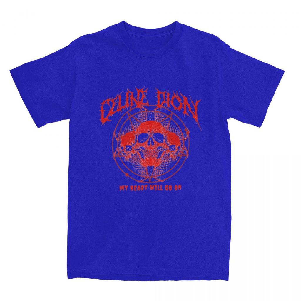 Herren Celines Metall Dion Mein Herz wird weiter schlagen Metall T-Shirts Reine Baumwolle Kleidung Sommer Kurzarm T-Shirt O-Ausschnitt T-Shirt
