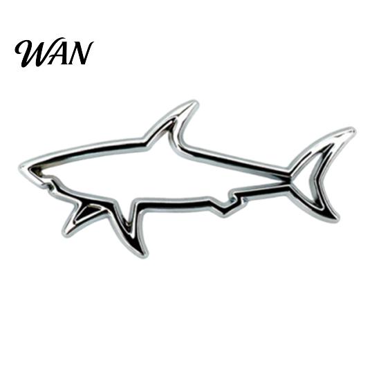 Non-fading Car Sticker Zinc Alloy Shark 3D Hollow Out Animal Decal for Vehicle Side Creative Badge Motorcycle Electric Vehicles Long-lasting
